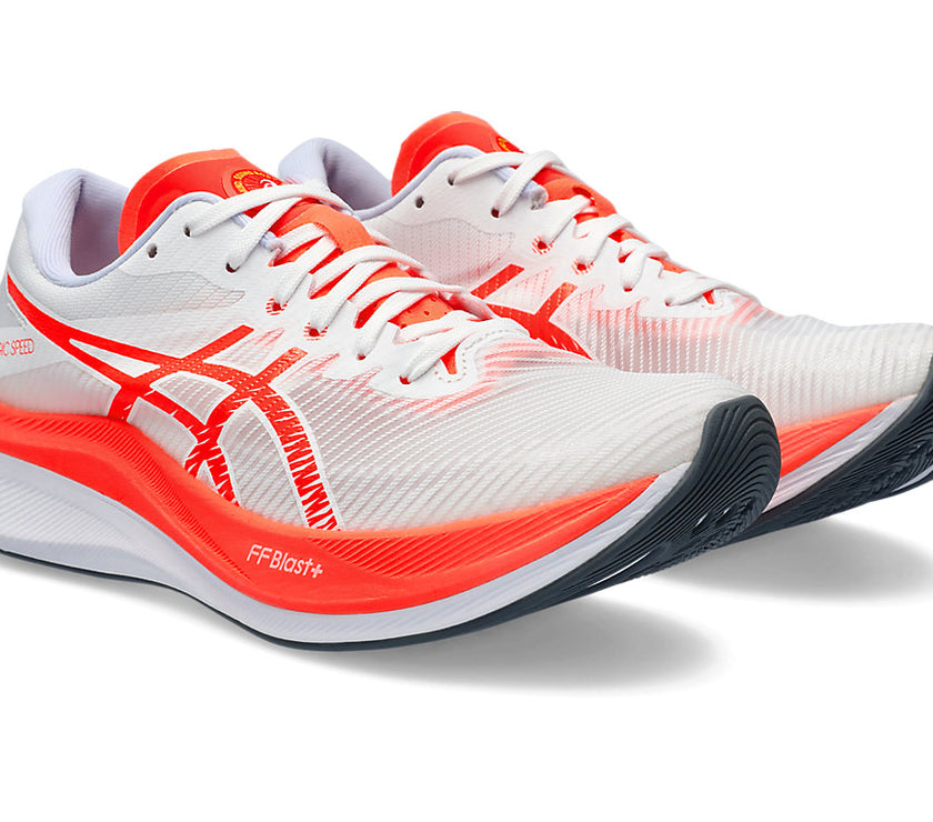 Tenis ASICS para hombre MAGIC SPEED 3  WHITE/SUNRISE RED