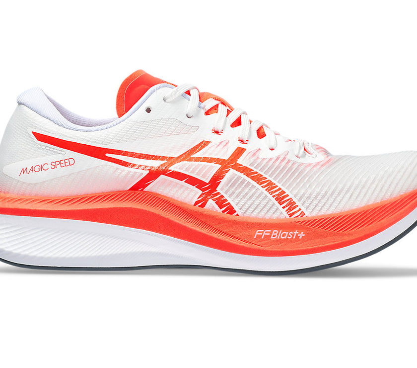 Tenis ASICS para hombre MAGIC SPEED 3  WHITE/SUNRISE RED