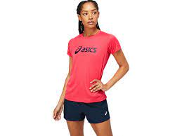SILVER ASICS TOP    PIXEL PINK/FRENCH BL
