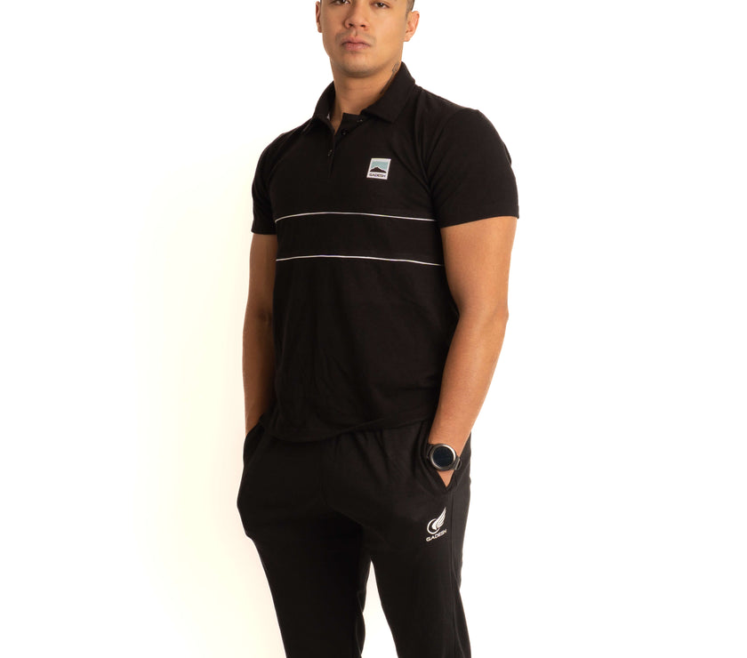 PLAYERA POLO NEGRA CAB