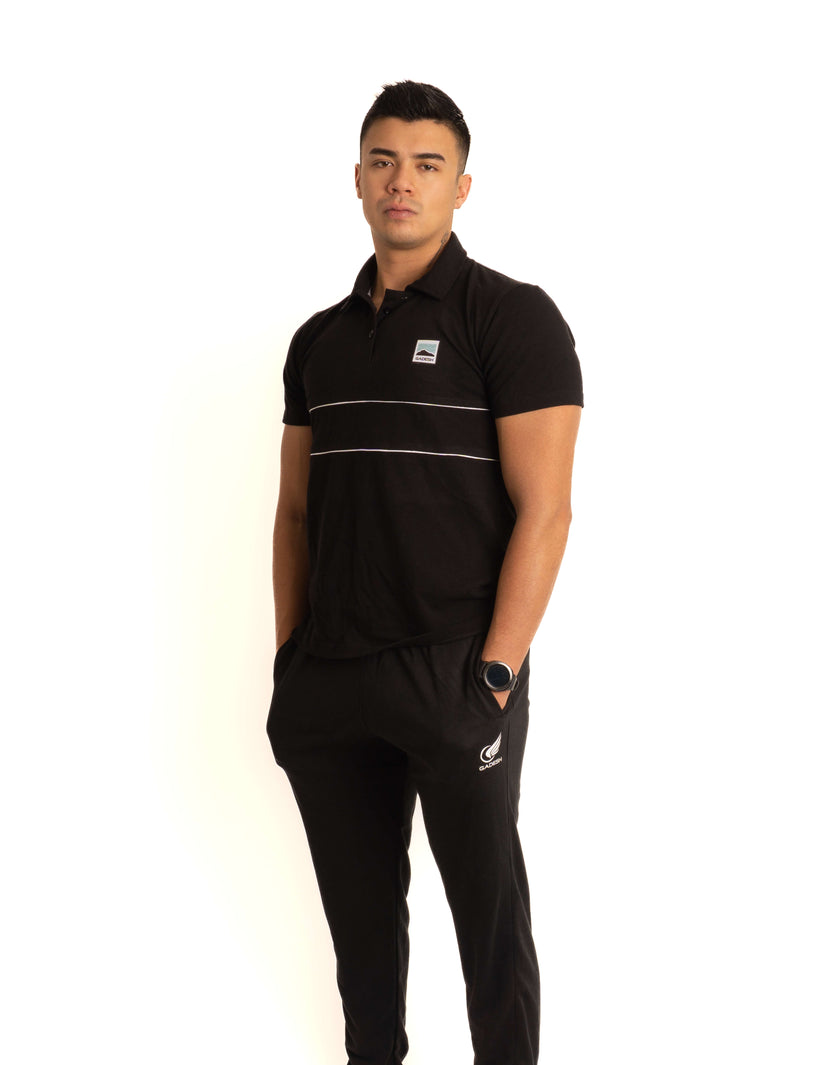 PLAYERA POLO NEGRA CAB