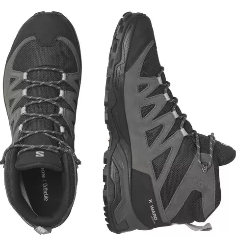CALZADO SALOMON MENS X-WARD LTHR MID GTX NEGR H