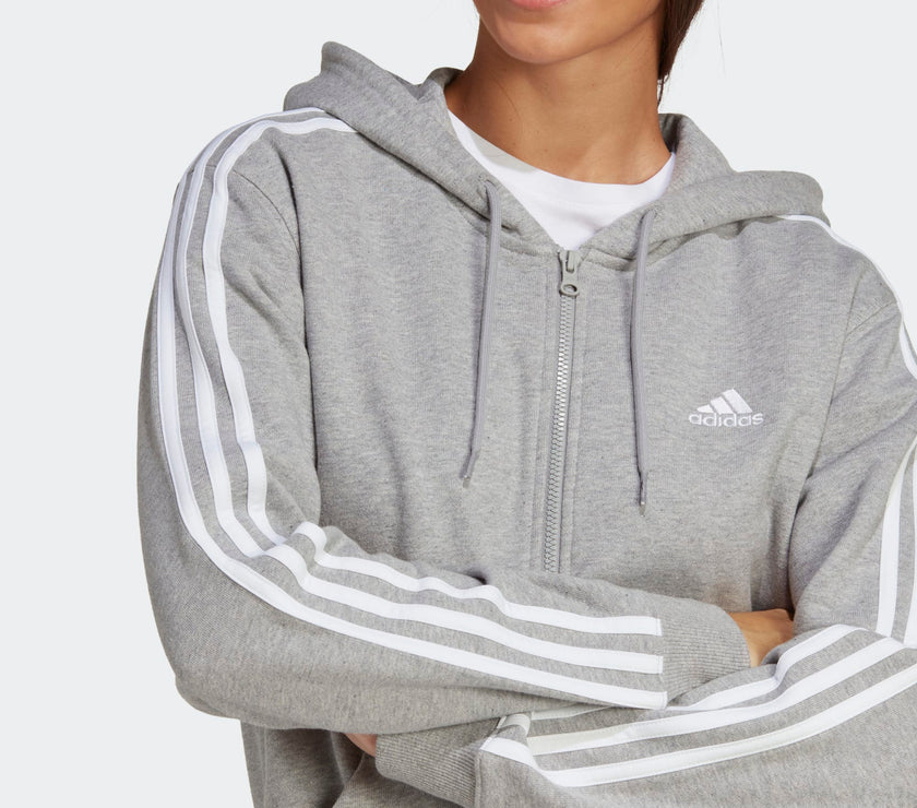 SUDADERA ADIDAS WMNS GRIS W 3S FT FZ R HD