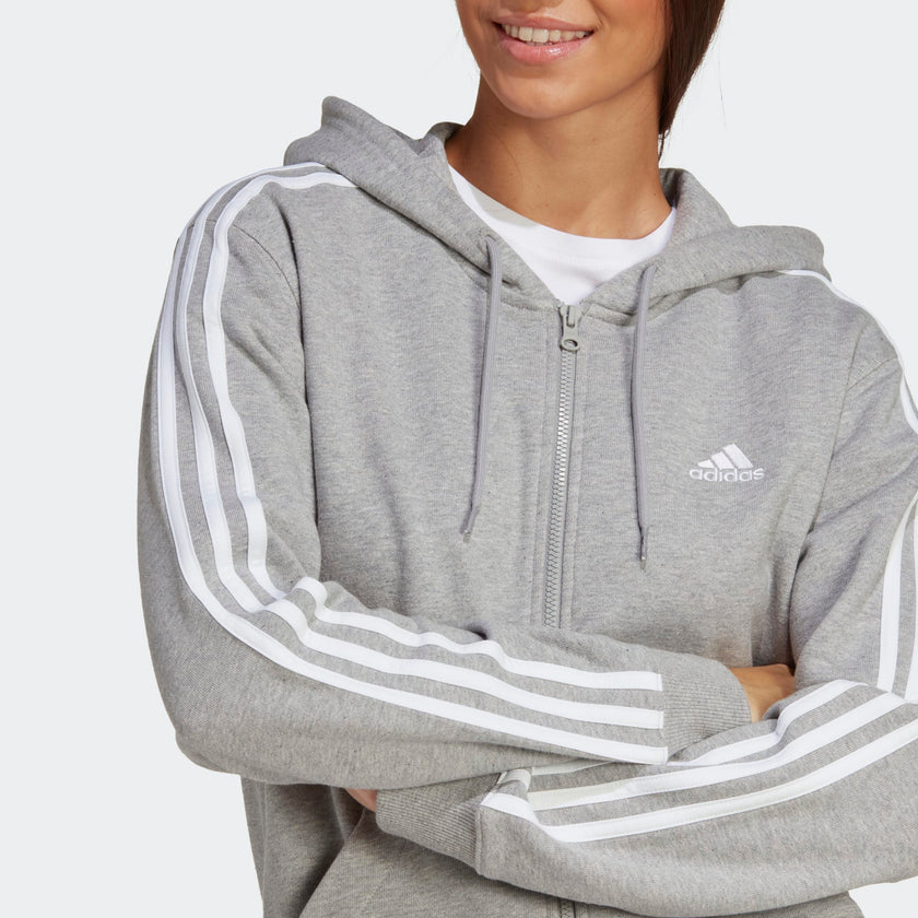SUDADERA ADIDAS WMNS GRIS W 3S FT FZ R HD